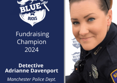 Photo announcement of Det. Davenport, Manchester PD fundraising champion